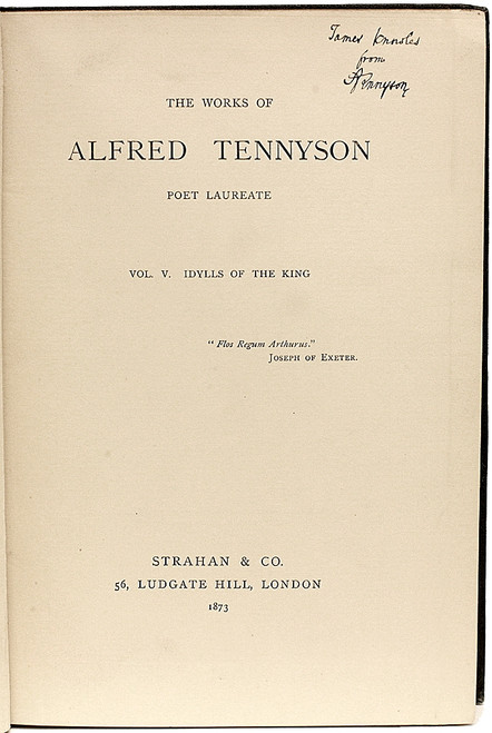 TENNYSON, Alfred Lord. The Works of Alfred Lord Tennyson. (SIGNED ...