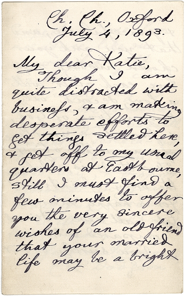 DODGSON, Charles Lutwidge; [Lewis Carroll]. 3 page autograph