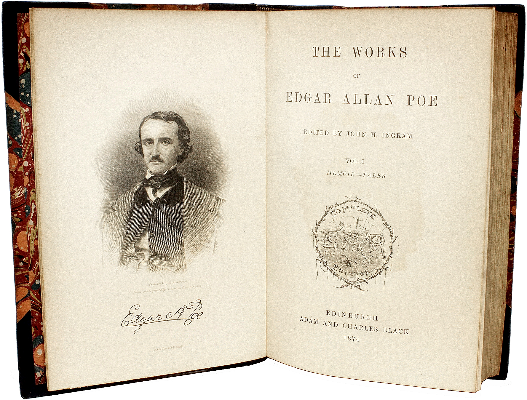 POE, Edgar Allan. The Works Of Edgar Allen Poe. (4 VOLUMES - 1874)