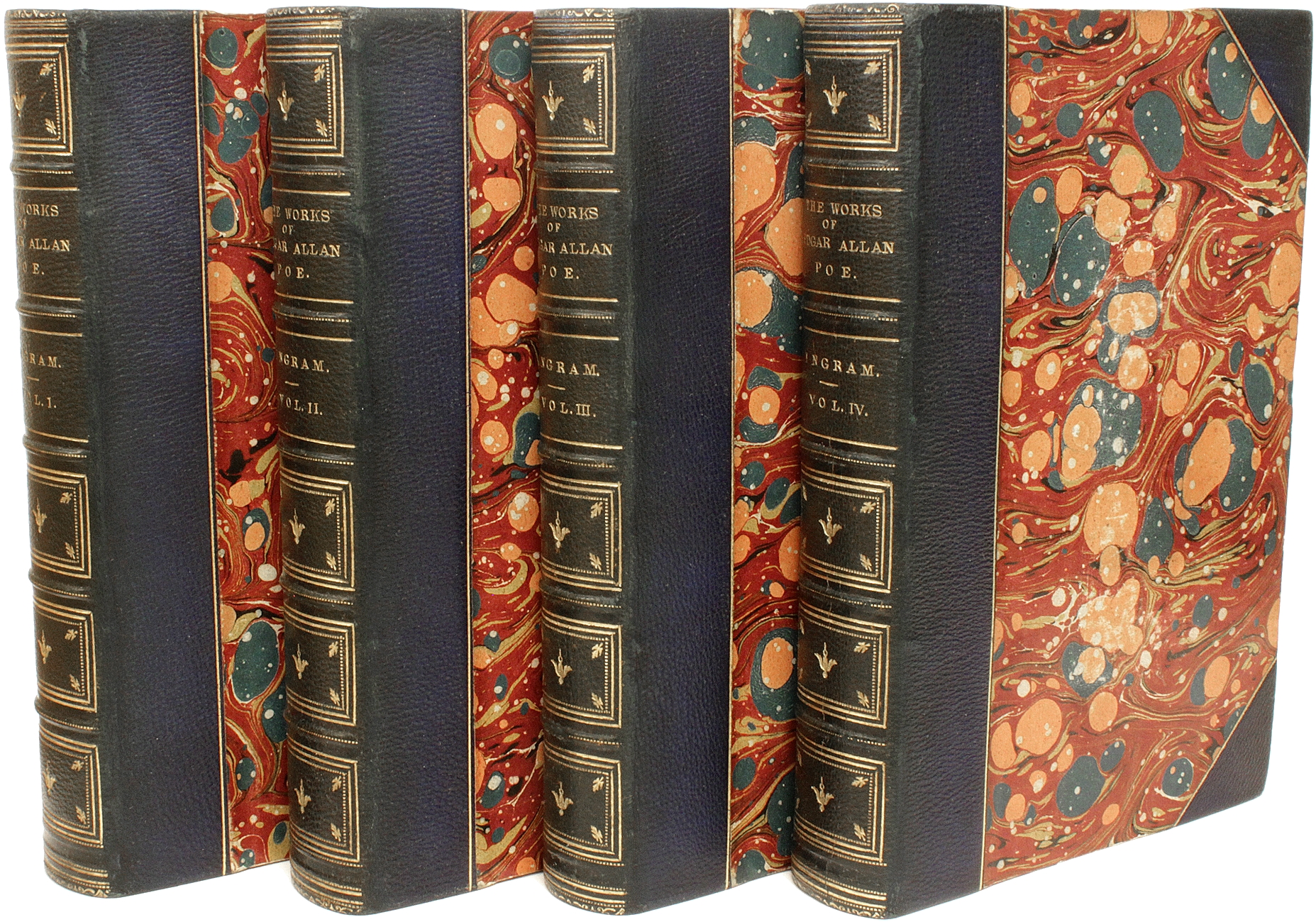 POE, Edgar Allan. The Works Of Edgar Allen Poe. (4 VOLUMES - 1874)