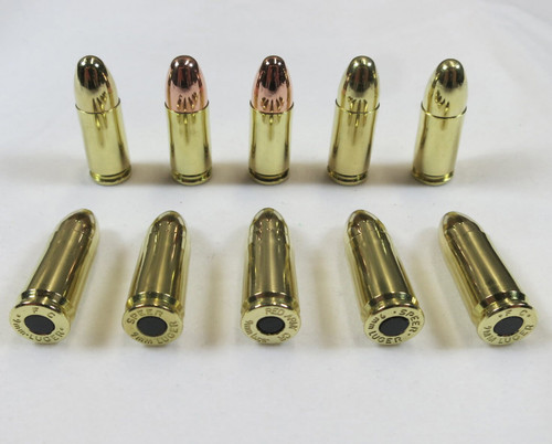 9mm Luger Brass Real Weight Snap caps / Dummy Training Rounds (10 pack)