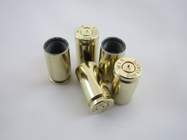 9mm Luger Brass Bullet Shell Casing Universal Tire Valve Stem Caps