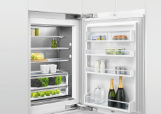 Fisher & Paykel - 24in. 12.1 cu.ft. Bottom-Freezer Built-In Column Refrigerator with White Interior and Internal Water Dispenser - Custom Panel Ready