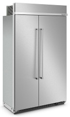 KitchenAid - 30 Cu. Ft. Side-by-Side Built-In Refrigerator with Under-Shelf Prep Zone - Stainless Steel