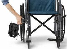 Medline - Folding Wheelchair with Desk-Length Arms & Swing-Away Legrests, Microban Protection - Gray Frame, Teal Upholstery