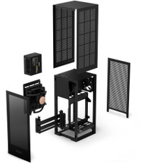 NZXT - H1 SFF Mini ITX Mini Tower Case with PSU, AIO, Fan Controller and PCIE Extender - Black