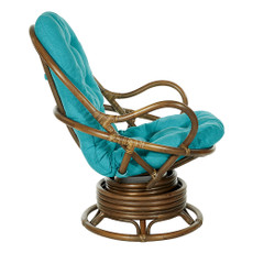 OSP Home Furnishings - Kauai Rattan Swivel Rocker Chair - Blue