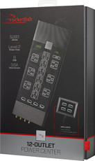 Rocketfish™ - Premium 12 Outlet/8 USB 5280 Joules Surge Protector Strip - Black