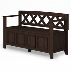 Simpli Home - Amherst Entryway Storage Bench - Farmhouse Brown