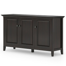 Simpli Home - Amherst Wide 3 Door Storage Cabinet - Hickory Brown