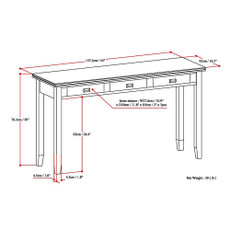 Simpli Home - Artisan SOLID WOOD 54 inch Wide Transitional Wide Console Table in - Russet Brown