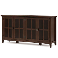 Simpli Home - Artisan Wide 4 Door Storage Cabinet - Russet Brown