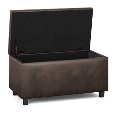 Simpli Home - Cosmopolitan Storage Ottoman - Distressed Brown