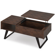 Simpli Home - Lowry Lift Top Coffee Table - Distressed Charcoal Brown