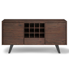 Simpli Home - Lowry Sideboard Buffet with Wine Rack - Distressed Charcoal Brown