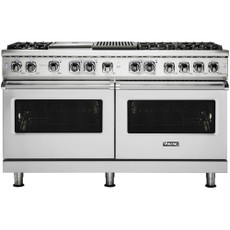 Viking - 5-Series Dual Fuel Self-Clean 60"W Sealed Burner Range - Stainless Steel