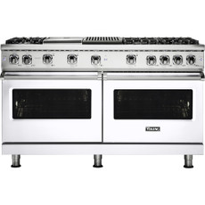 Viking - Freestanding Double Oven Gas Convection Range - White