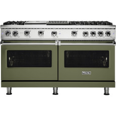 Viking - Professional 5 Series Freestanding Double Oven Gas Convection Range - Cypress Green