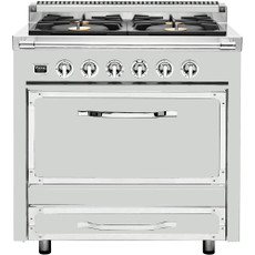 Viking - Tuscany 3.8 Cu. Ft. Freestanding Dual Fuel True Convection Range - Frost White