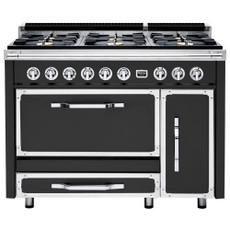 Viking - Tuscany 6.2 Cu. Ft. Freestanding Double Oven Dual Fuel True Convection Range - Cast Black