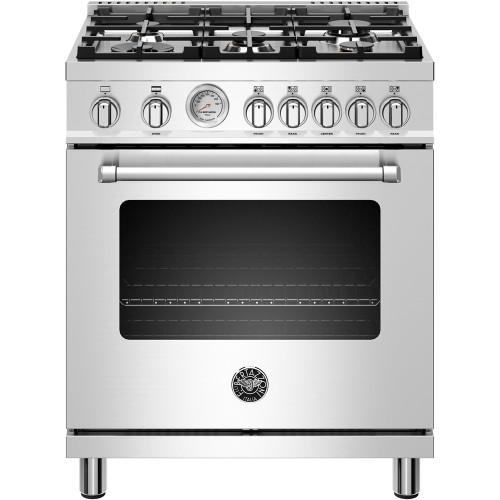 Bertazzoni - 4.7 Cu. Ft. Freestanding Gas Convection Range - Stainless Steel