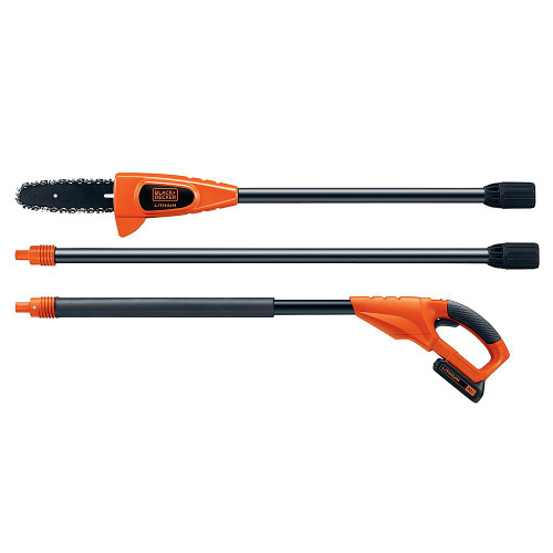 Black+Decker - Black+Decker MAX 20V 8-Inch Cordless Pole Saw (1 x 20V Battery and 1 x Charger) - Orange, Black