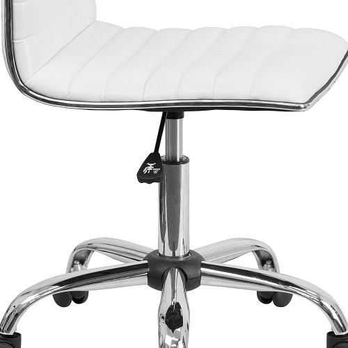 Flash Furniture - Alan Contemporary Vinyl Swivel Office Chair - White Vinyl/Chrome Frame