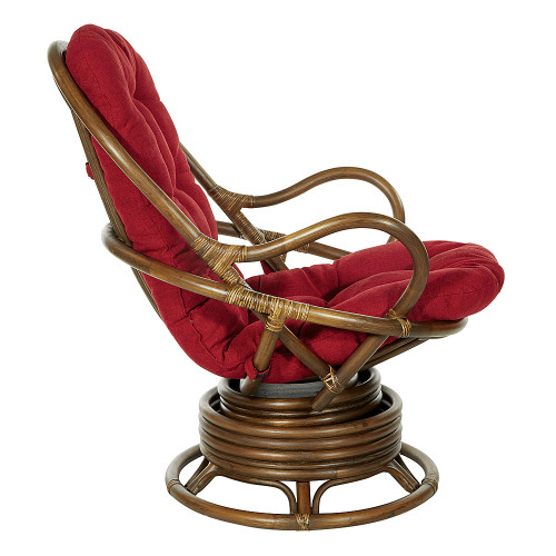 OSP Home Furnishings - Kauai Rattan Swivel Rocker Chair - Red