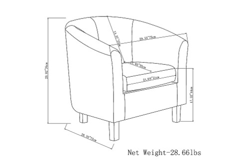 Simpli Home - Austin 30 inch Wide Tub Chair - Distressed Slate Gray