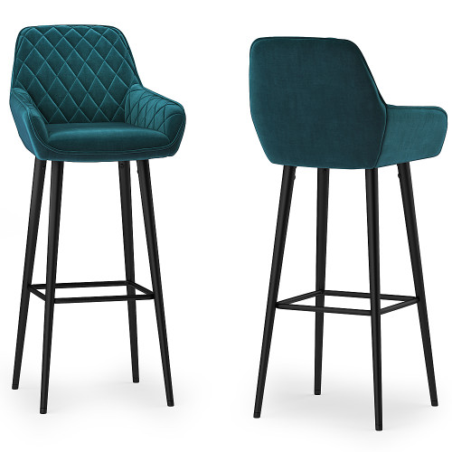 Simpli Home - Garey Bar Stool (Set of 2) - Teal