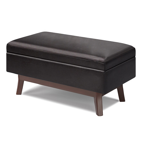 Simpli Home - Owen Small Rectangular Storage Ottoman - Tanners Brown