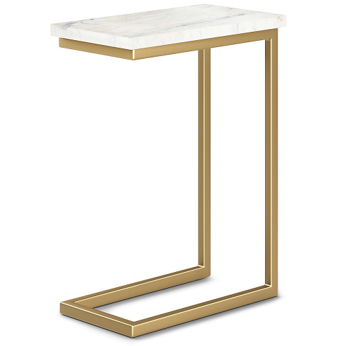 Simpli Home - Skyler C Side Table with Marble Top - Marble Top/ Gold