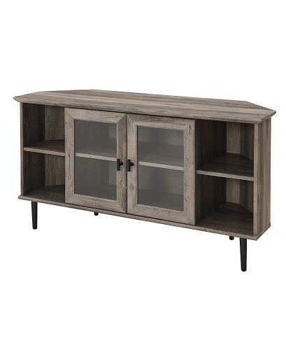 Walker Edison - Modern Corner TV Stand for Most TVs Up to 52" - Grey Wash