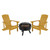 Flash Furniture - Charlestown Adirondack Chairs and Fire Pit - Yellow