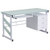 Flash Furniture - Singleton Rectangle Contemporary Glass  Home Office Desk - Frosted/White