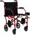 Medline - Ultralight Transport Wheelchair with 19" Seat, Folding Transport Chair with Permanent Desk-Length Arms - Red