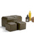 Simpli Home - Avalon Rectangular Faux Leather 5 Piece Storage Ottoman - Deep Olive Green