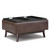 Simpli Home - Owen Tray Top Small Coffee Table Storage Ottoman - Distressed Chestnut Brown