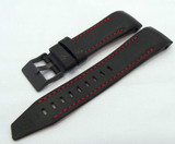 Vostok Europe Mriya Leather Strap 24mm Black/Red-Mry.24.L.B.Bk.R