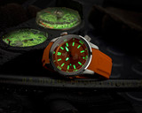 Ocean Crawler Paladino WaveMaker Orange Automatic watch 3-strap kit 