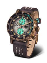 Montre sous-marine chronographe méca-quartz en bronze Vostok-Europe 571 (vk61/571o613)