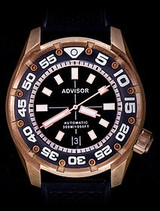 SUPA Diver Bronze Automatic Watch with Swiss Movement Black Sea 