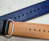 Pramzius 22mm Leather NATO strap Handmade in the USA Black 