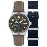 Avi-8 Hawker Hurricane Mckellar Dual Time Aschegraue Uhr AV-4101-09