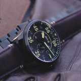 Avi-8 spitfire type 300 automatisch horloge middernacht chroom av-4073-33