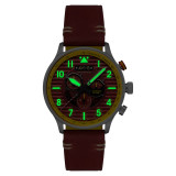 Avi-8 flyboy spirit of tuskegee bruin chronograaf horloge in beperkte oplage av-4109-02