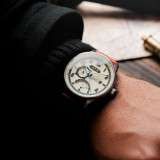 Avi-8 hawker orkanen mckellar brun beige dubbeltidsklocka av-4101-0c