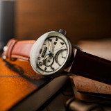 Avi-8 Hawker orkaan McKellar bruin beige dual-time horloge av-4101-0c