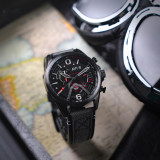 Avi-8 Hawker Harrier double chronographe rétrograde montre noir carbone av-4056-0b