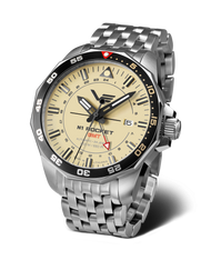 Een meesterwerk van uurwerken: het Vostok-Europe N1 Rocket Automatic GMT-horloge uit 2023 met armband NH34/225A713B